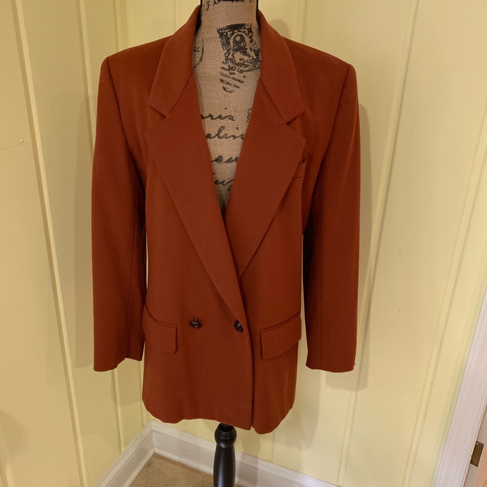 Vintage High quality AK wool rusty /clay terra-cotta color jacket size 10